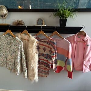 Lot of 5 girls sweater/vest/fleece tops- GB Girls Copper Key Zara Columbia